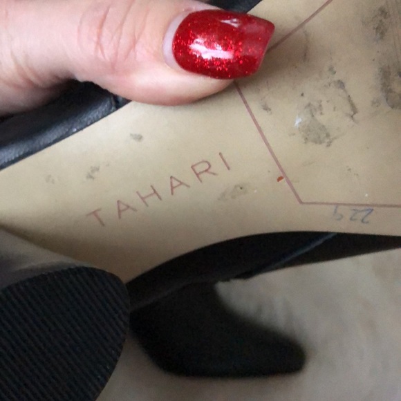 TAHARI Black Soft Nappa Leather Boots - Picture 12 of 15